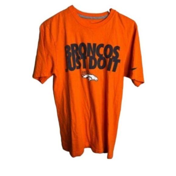 Nfl Team Apparel Men Broncos Short Sleeve Tee Small Orange - Picture 1 of 1